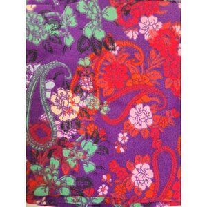 LuLaRoe One Size Leggings Purple Ground Red Green Beige Blue Lilac Flowers